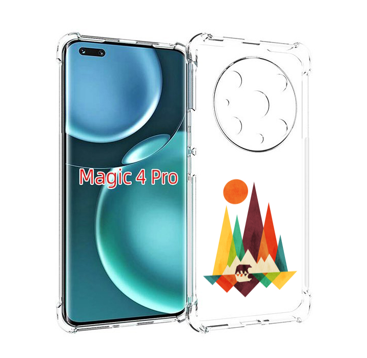 

Чехол MyPads нарисованные горы с медведем для Honor Magic4 Pro, Прозрачный, Tocco