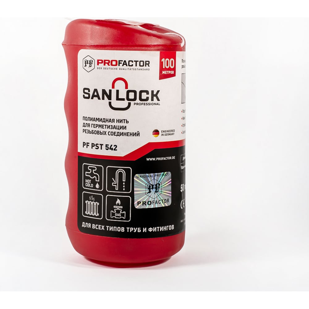 PROFACTOR Нить для герметизации PF SAN-LOCK Professional с силиконом 100м PF PST 542