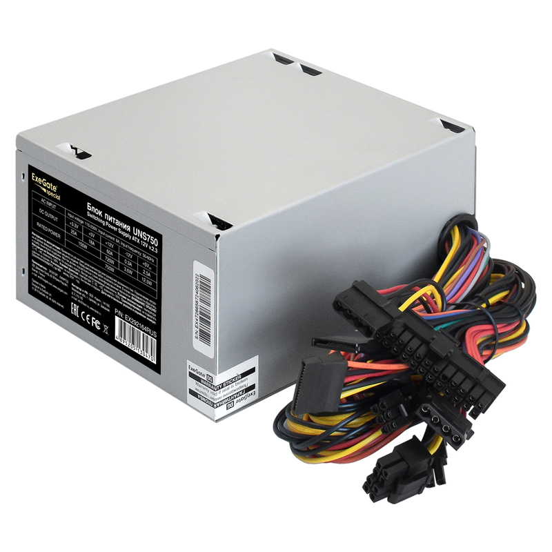 

Блок питания ExeGate 750W (EX292164RUS-S), Черный