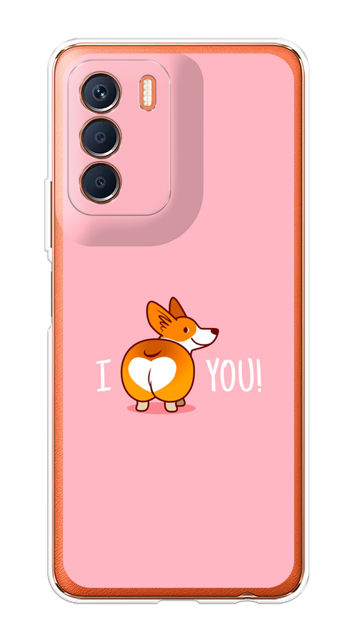 

Чехол на Infinix Zero 5G 2023 "Корги I love you", Розовый;коричневый;белый, 3104450-1