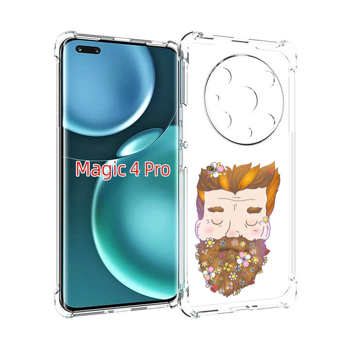 

Чехол MyPads мужчина с цветами в бороде для Honor Magic4 Pro, Прозрачный, Tocco