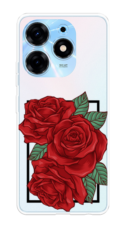 

Чехол на Tecno Spark 10 Pro "Три алые розы", Красный, 303750-2