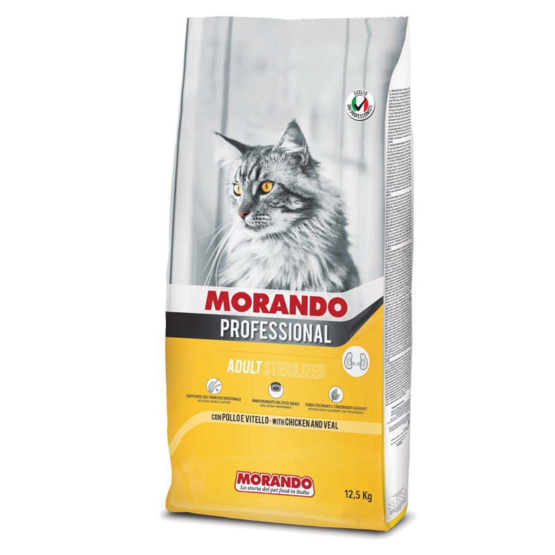 Сухой корм для кошек Morando Professional Sterilized с курицей и телятиной, 12,5кг