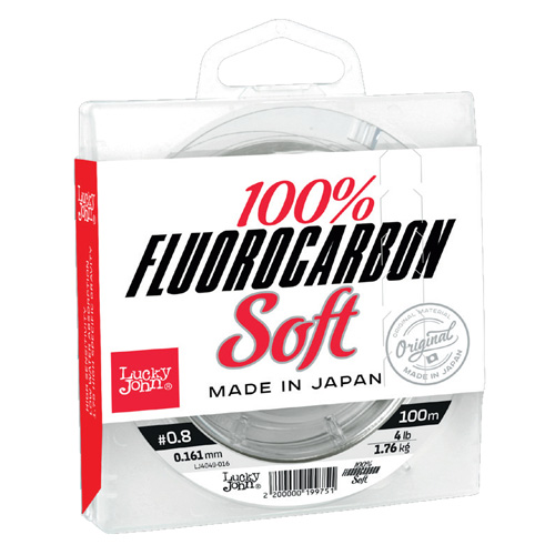 Леска монофильная Lucky John Fluorocarbon Soft 0,25 мм, 100 м, 4,57 кг, clear