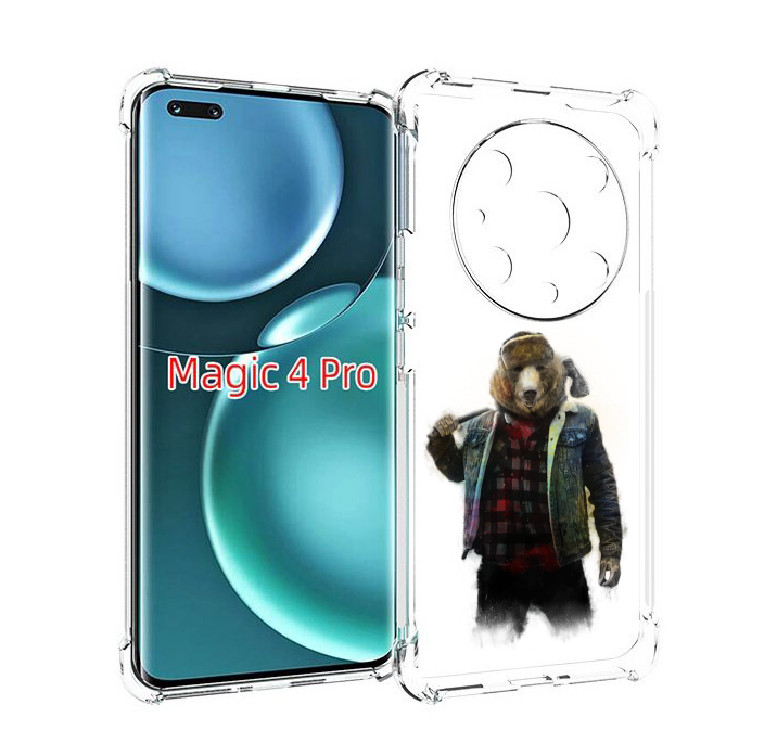 

Чехол MyPads медведь с топором для Honor Magic4 Pro, Прозрачный, Tocco
