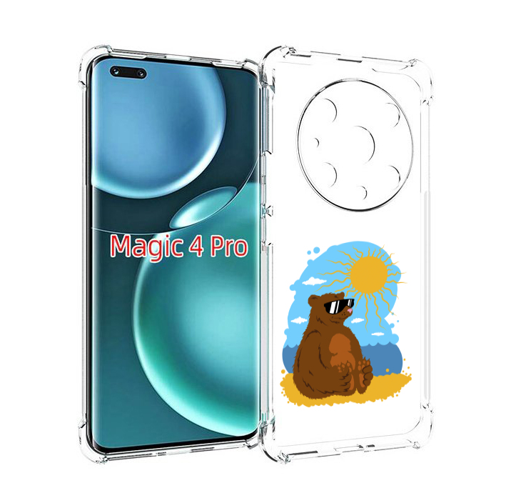 

Чехол MyPads медведь на чиле для Honor Magic4 Pro, Прозрачный, Tocco