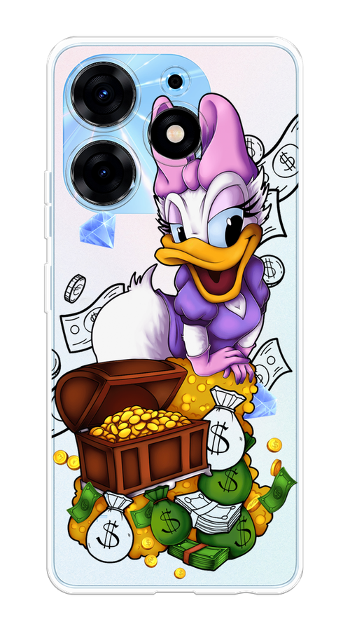 

Чехол на Tecno Spark 10 Pro "Rich Daisy Duck", Коричневый;белый;фиолетовый, 303750-6