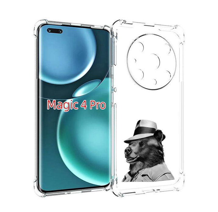 Чехол MyPads медведь в шляпе для Honor Magic4 Pro