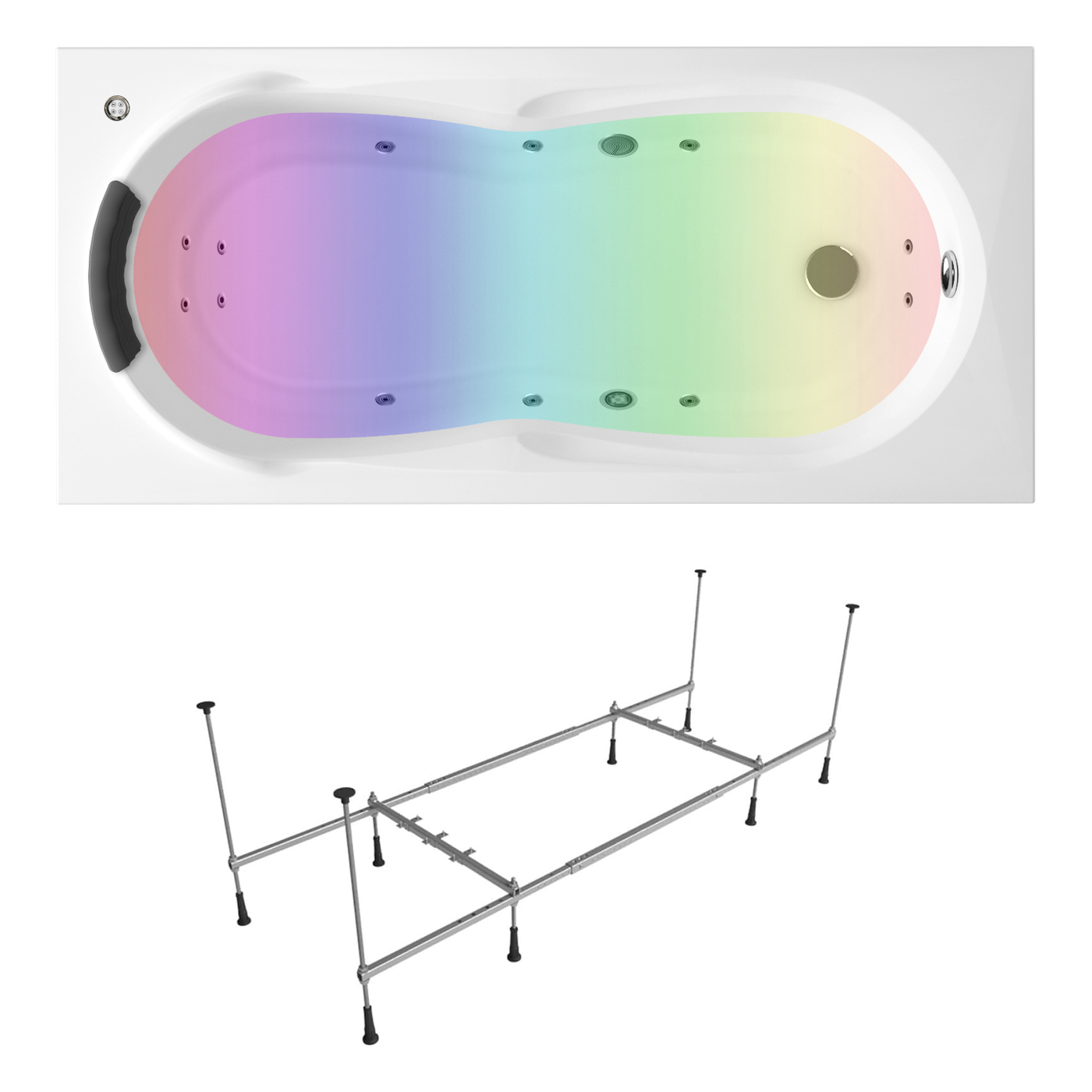 

Гидромассажный комплект с хромотерапией 5 в 1 Lavinia Boho Easter Pro 36219H0C, 160x70 см