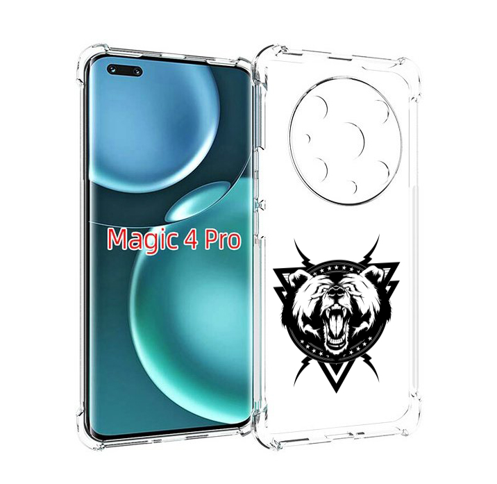 Чехол MyPads медведь в треугольнике для Honor Magic4 Pro