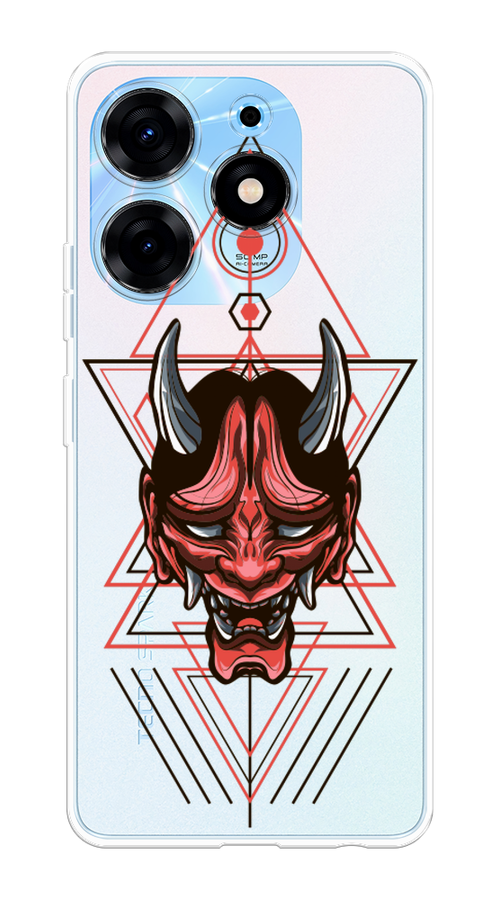

Чехол на Tecno Spark 10 Pro "Hanya Oni mask", Серый;красный;черный, 303750-4