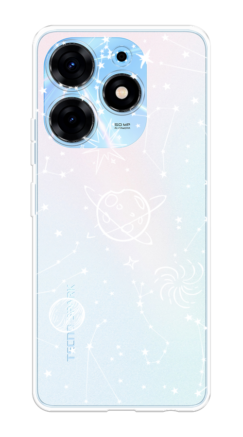 

Чехол на Tecno Spark 10 Pro "Планеты в космосе", Белый, 303750-2
