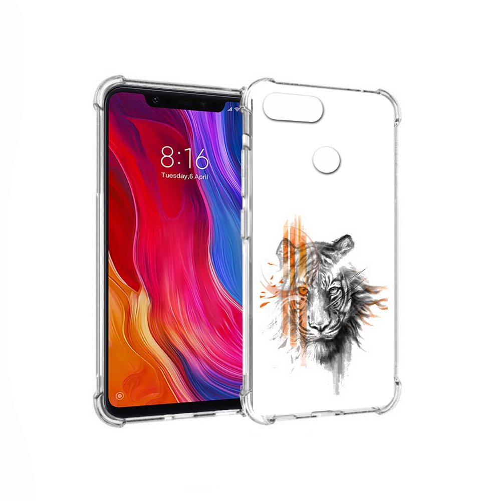 

Чехол MyPads Tocco для Xiaomi Mi 8 Lite огненный тигр (PT119514.309.526), Прозрачный, Tocco