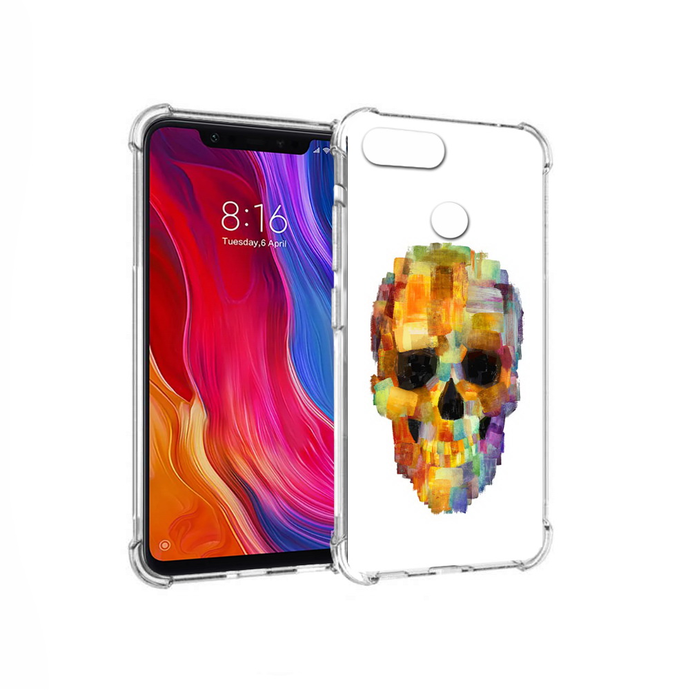 

Чехол MyPads Tocco для Xiaomi Mi 8 Lite нарисованный череп (PT119514.309.516), Прозрачный, Tocco
