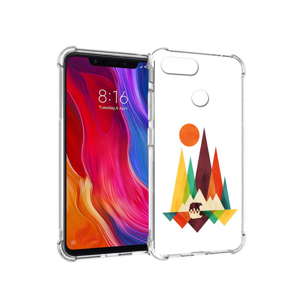 

Чехол MyPads Tocco для Xiaomi Mi 8 Lite нарисованные горы с медведем (PT119514.309.506), Прозрачный, Tocco