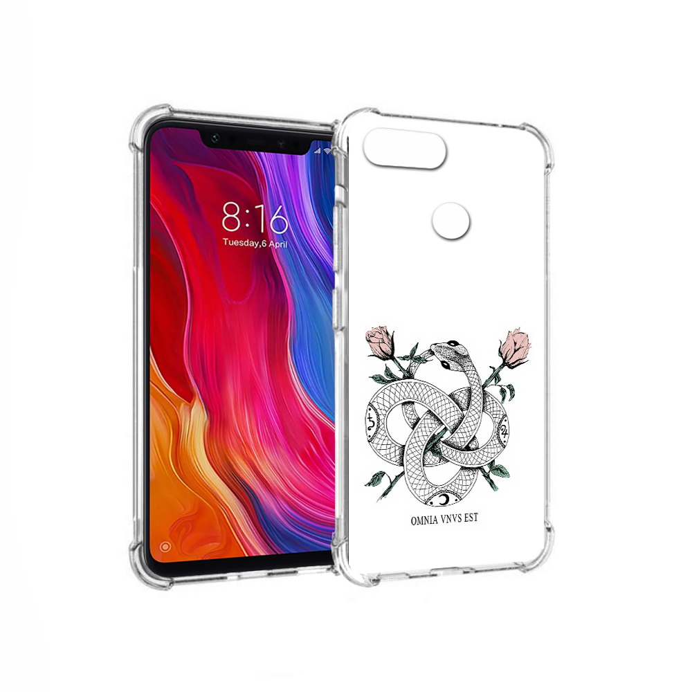 

Чехол MyPads Tocco для Xiaomi Mi 8 Lite нарисованная змея абстракция (PT119514.309.502), Прозрачный, Tocco