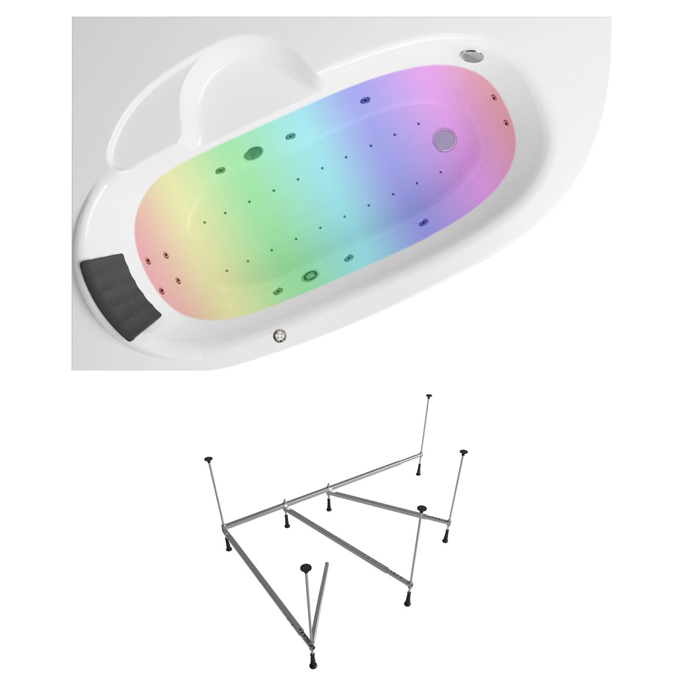

Гидро-аэромассажный комплект с хромотерапией 6 в 1 Lavinia Boho Bell Pro 36149HAC, 160x105