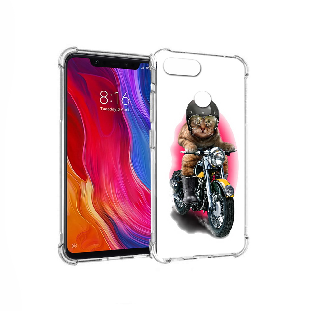 

Чехол MyPads Tocco для Xiaomi Mi 8 Lite мото-кот (PT119514.309.485), Прозрачный, Tocco