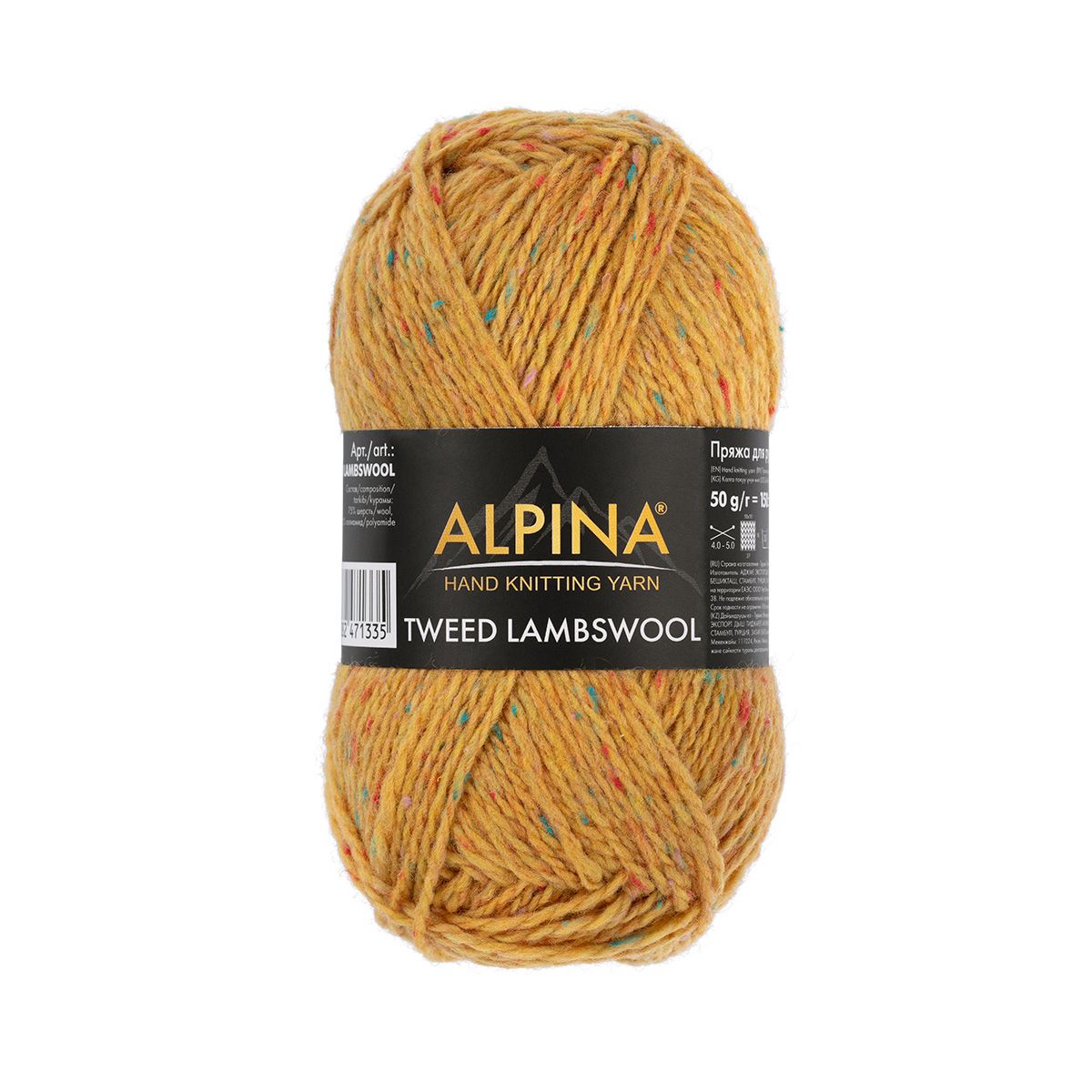 

Пряжа ALPINA TWEED LAMBSWOOL 75% шерсть, 25% полиамид 2 шт х 50 г 150 №02 горчичный
