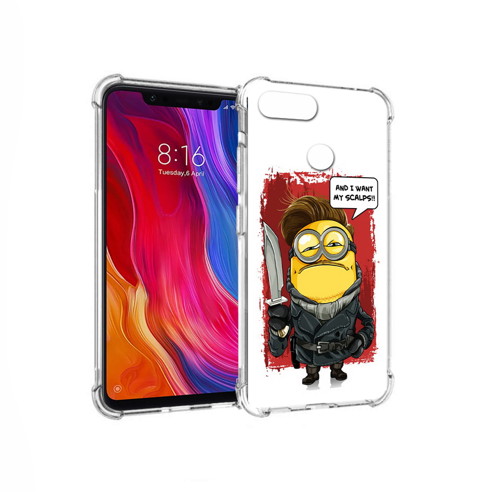 

Чехол MyPads Tocco для Xiaomi Mi 8 Lite миньон убийца (PT119514.309.477), Прозрачный, Tocco