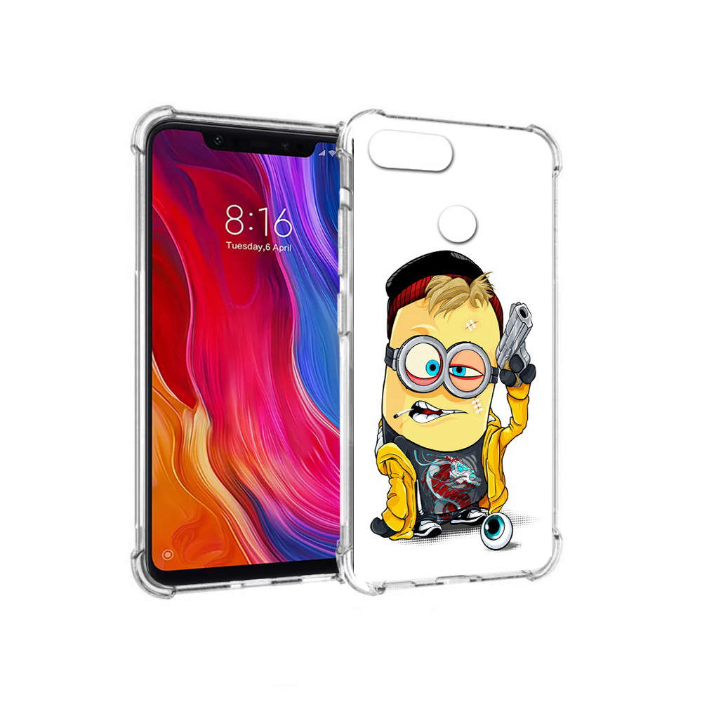 

Чехол MyPads Tocco для Xiaomi Mi 8 Lite миньон бандит (PT119514.309.475), Прозрачный, Tocco