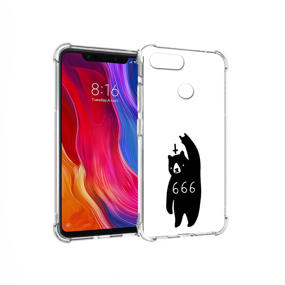 

Чехол MyPads Tocco для Xiaomi Mi 8 Lite медведь 666 (PT119514.309.462), Прозрачный, Tocco