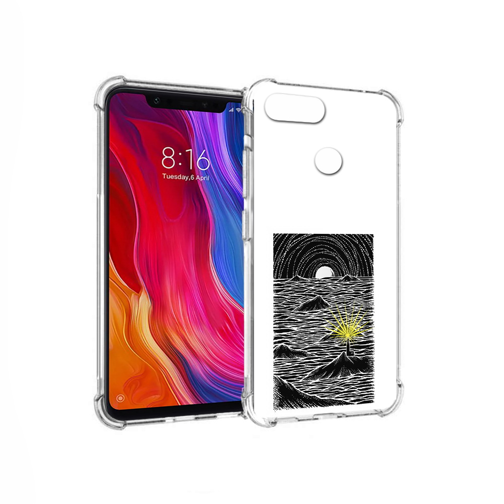 

Чехол MyPads Tocco для Xiaomi Mi 8 Lite маяк в черно белом море (PT119514.309.460), Прозрачный, Tocco