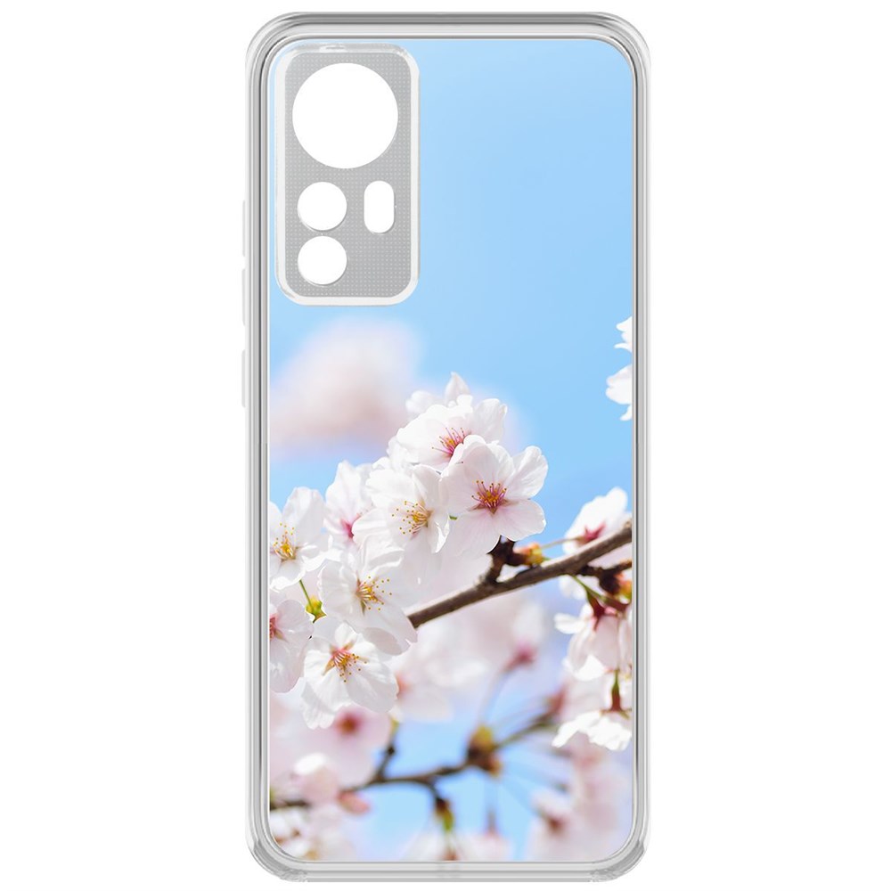 

Чехол-накладка Krutoff Clear Case Цветение для Xiaomi 12, Прозрачный