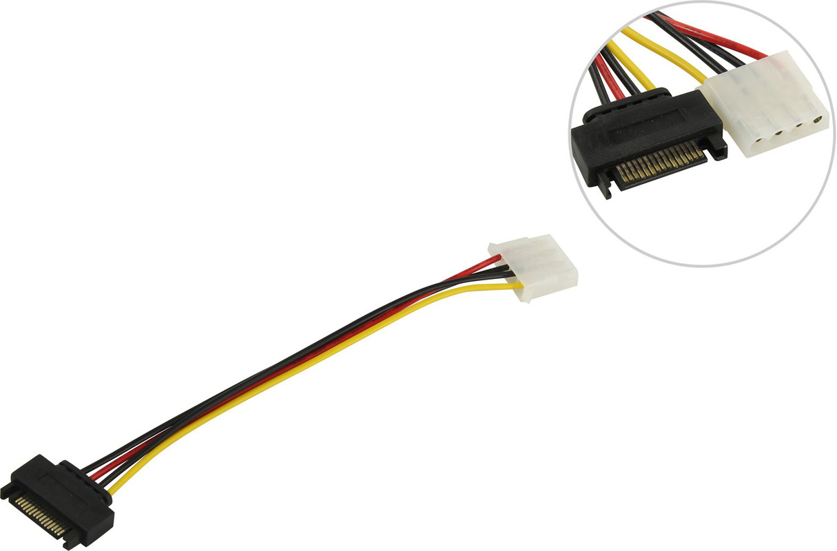 

Переходник Penny Blossom SATA - Molex SATA не указано м PB1457, Разноцветный, Переходник питания 1SATA M to 1big Molex, 20 см