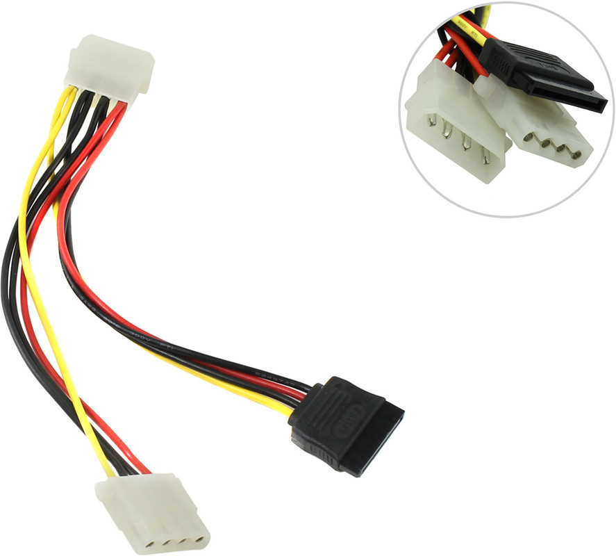 

Переходник Penny Blossom SATA - SATA / Molex не указано м PB1453, Разноцветный, Переходник питания Molex - SATA, 10 см