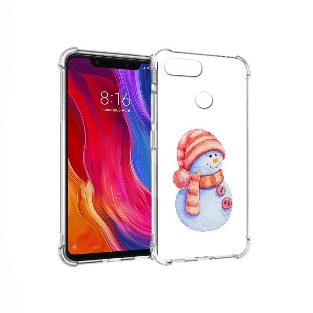 

Чехол MyPads Tocco для Xiaomi Mi 8 Lite Веселый снеговик (PT119514.309.44), Прозрачный, Tocco