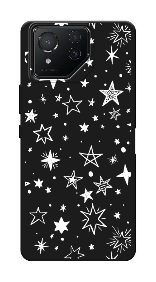 

Чехол Awog на Asus ROG Phone 8 "Звездочки графика белая", Прозрачный;белый, 45152-1