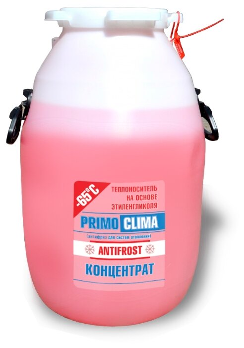 фото Теплоноситель primoclima antifrost концентрат (этиленгликоль) -65c 50 кг (цвет красный)