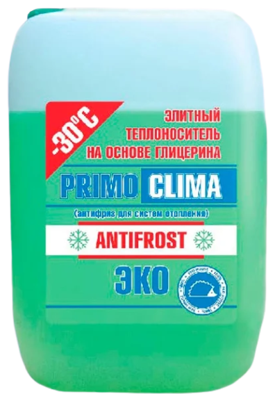 Теплоноситель Primoclima Antifrost (Глицерин) -30C ECO 20 кг канистра (цвет зеленый) теплоноситель концентрат этиленгликоль 65c 20 кг канистра primoclima antifrost pa 65c 20