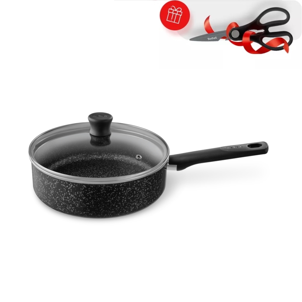 фото Сотейник 24 granit + крышка tefal 4192224 (ножницы в подарок)