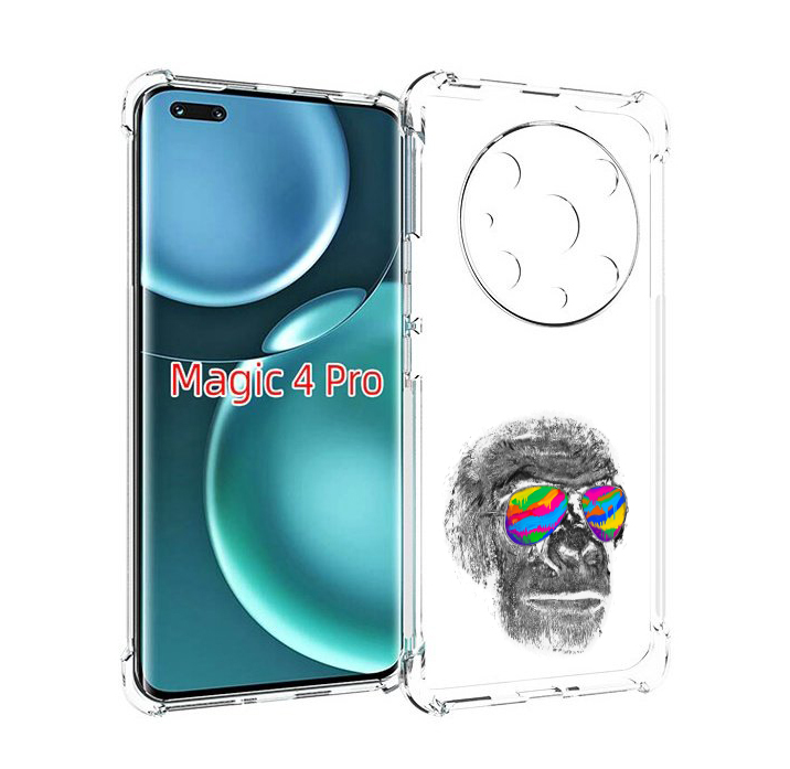 

Чехол MyPads крутая обезьяна в очках для Honor Magic4 Pro, Прозрачный, Tocco