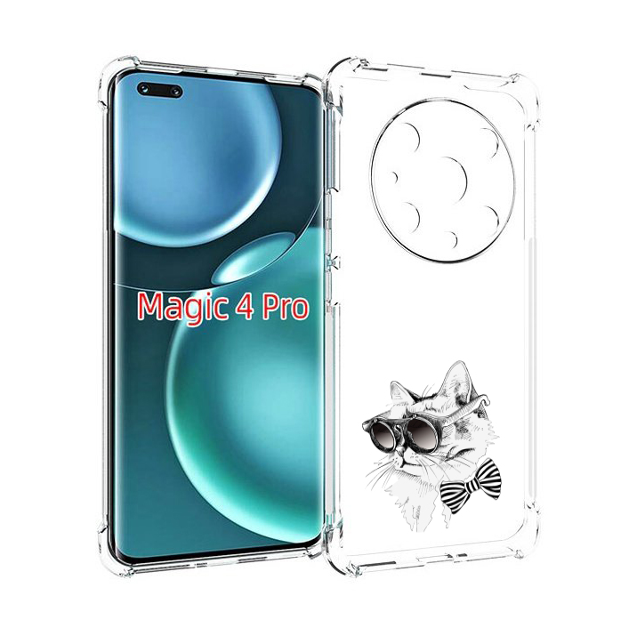 Чехол MyPads крутая кошка в очках для Honor Magic4 Pro