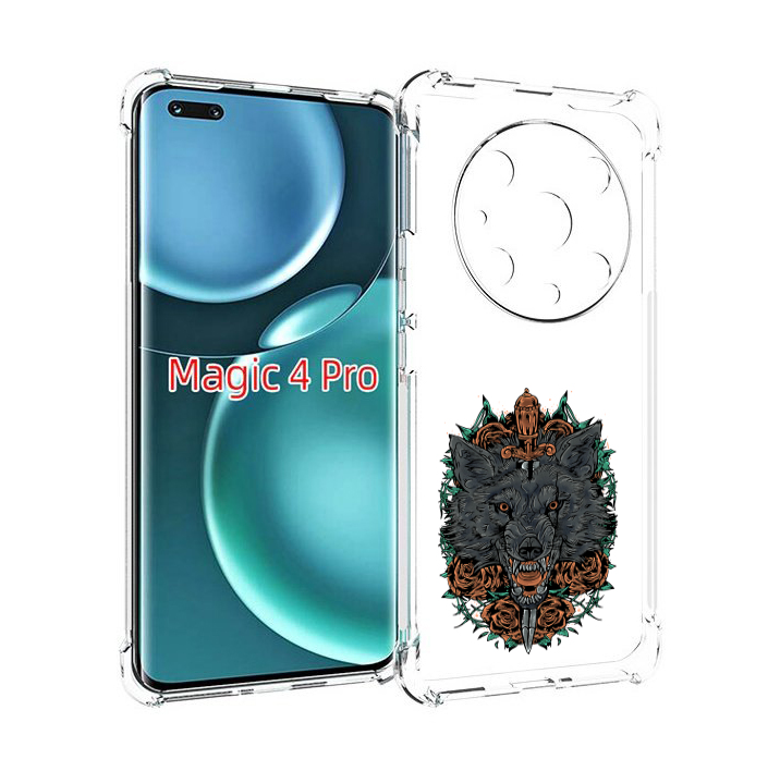 

Чехол MyPads красивый злой волк для Honor Magic4 Pro, Прозрачный, Tocco