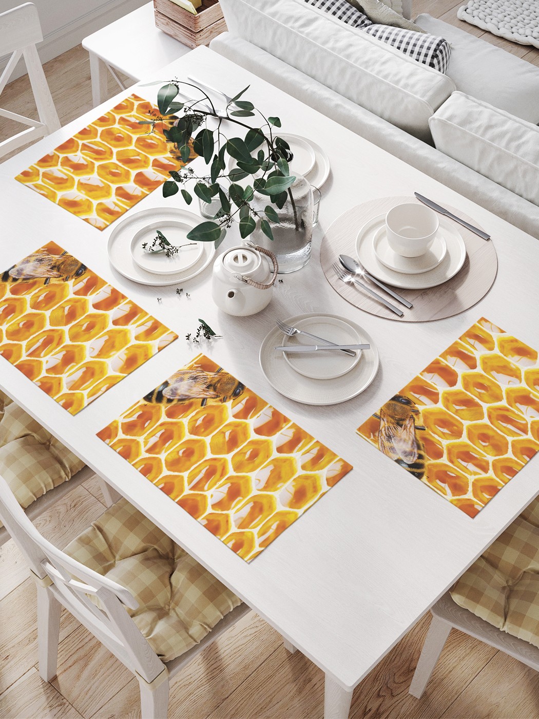 фото Комплект салфеток joyarty "соты с медом" для сервировки стола (32х46 см, 4 шт.)