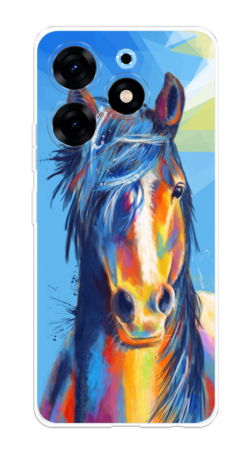 

Чехол на Tecno Spark 10 Pro "Лошадь арт 3", Голубой;желтый;синий, 303750-1