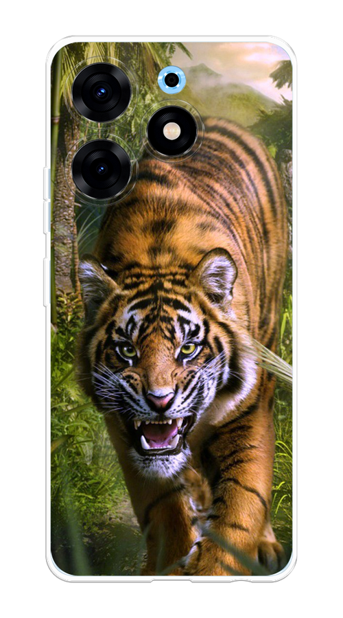 

Чехол на Tecno Spark 10 Pro "Тигр в джунглях 2", Оранжевый;зеленый, 303750-1