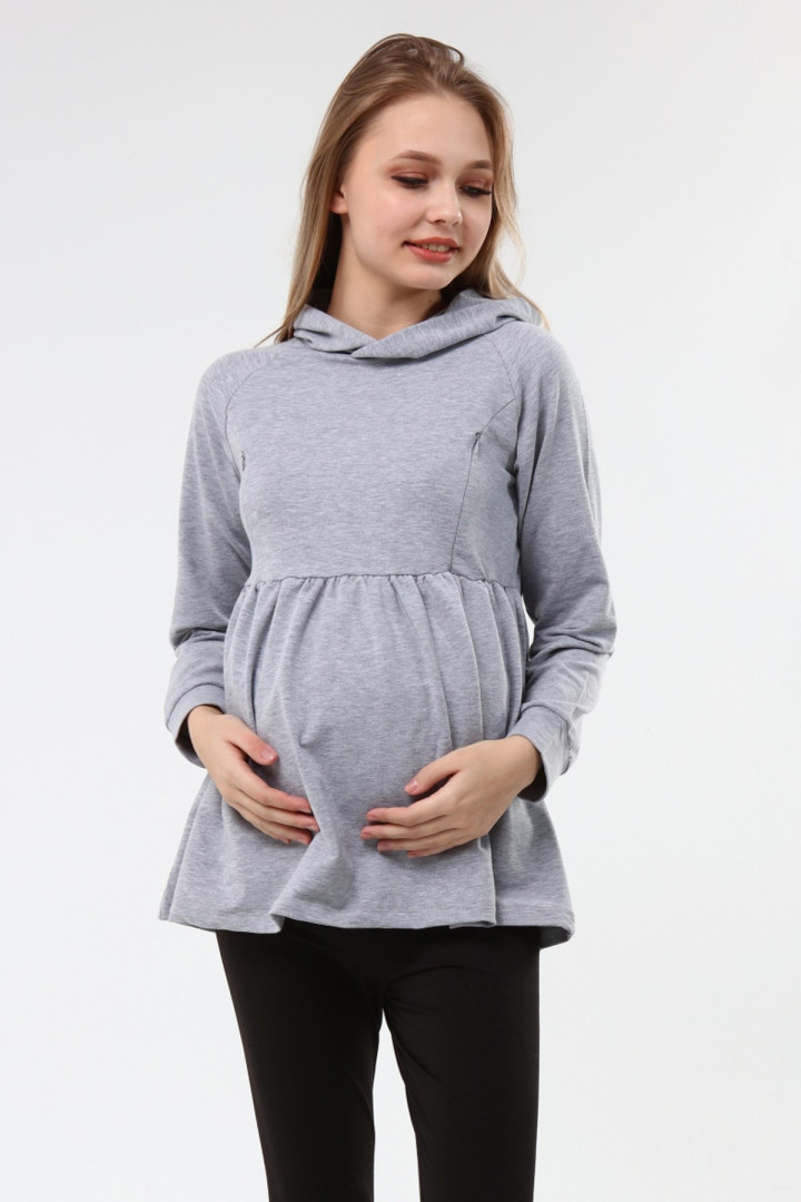 Толстовка для беременных Luvmabelly 59289 серая XL (товары доставляются из-за рубежа)