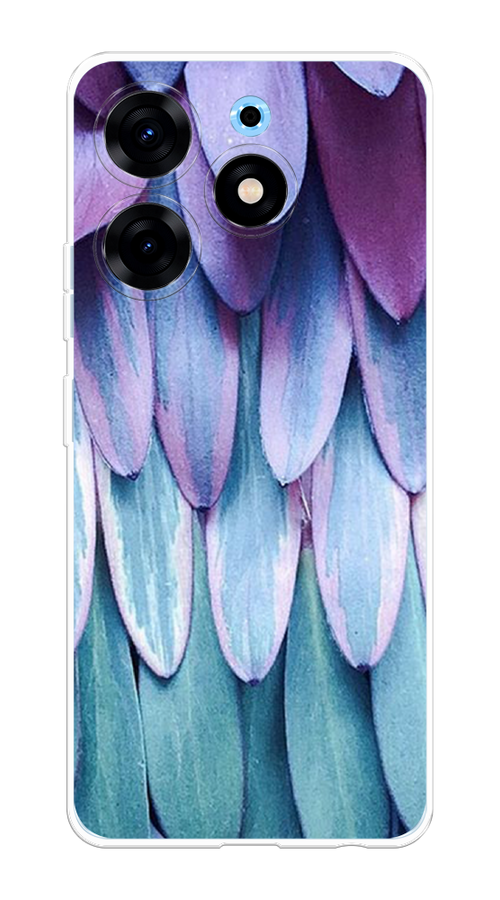 

Чехол на Tecno Spark 10 Pro "Синее перо", Фиолетовый;голубой, 303750-3