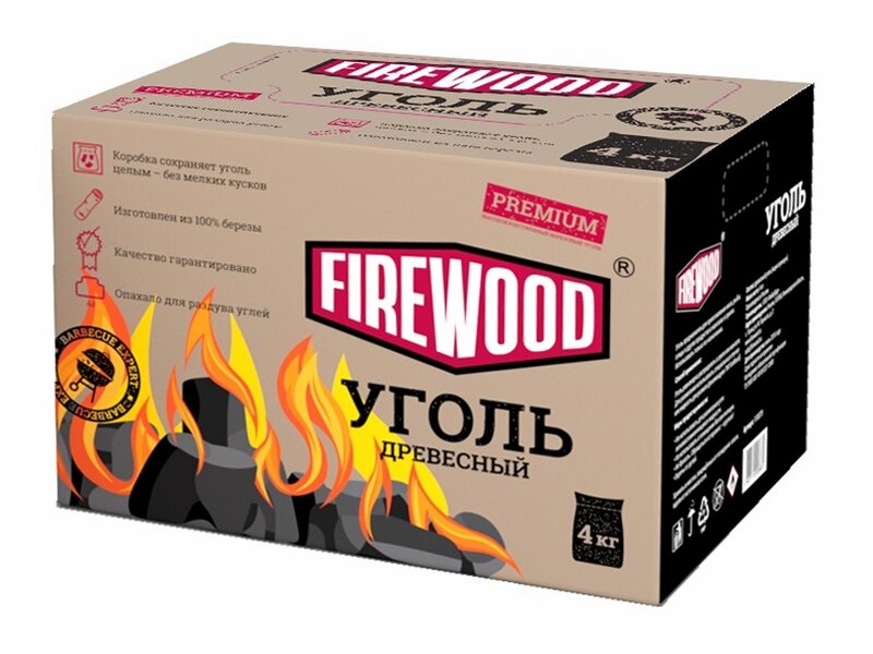 Уголь древесный FireWood 110079 4 кг