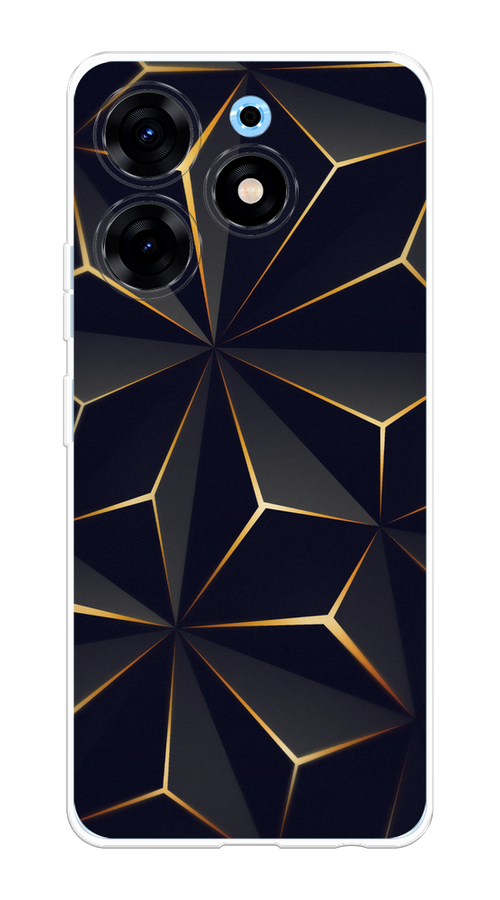 

Чехол на Tecno Spark 10 Pro "Черные полигоны", Золотистый;черный, 303750-3