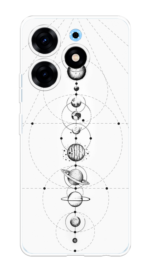 

Чехол на Tecno Spark 10 Pro "Парад планет", Серый, 303750-2