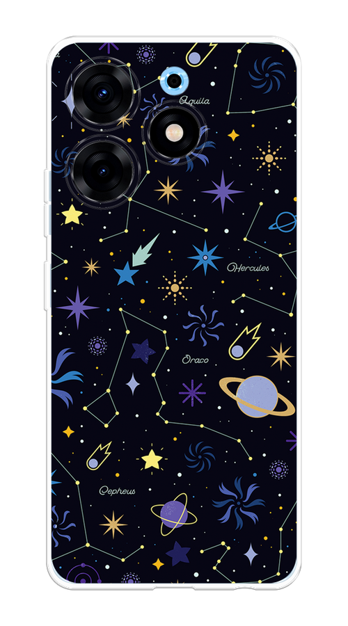 

Чехол на Tecno Spark 10 Pro "Цветной космос", Желтый, 303750-2