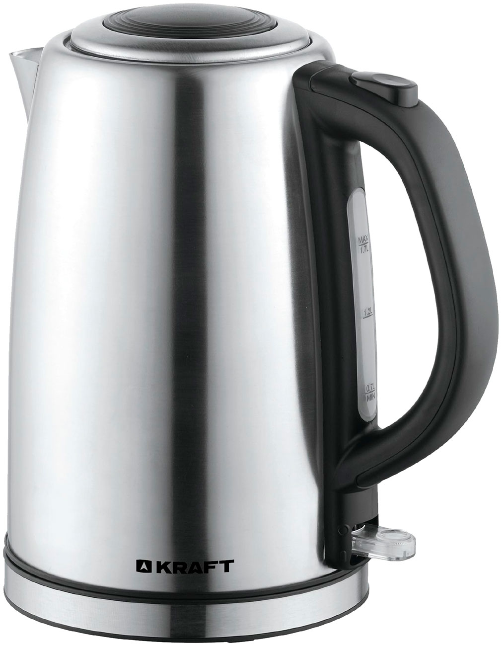 Чайник электрический KRAFT KF-KX1798BLO 1.7 л серебристый, черный вафельница clatronic wa 3606 серебристый чёрный