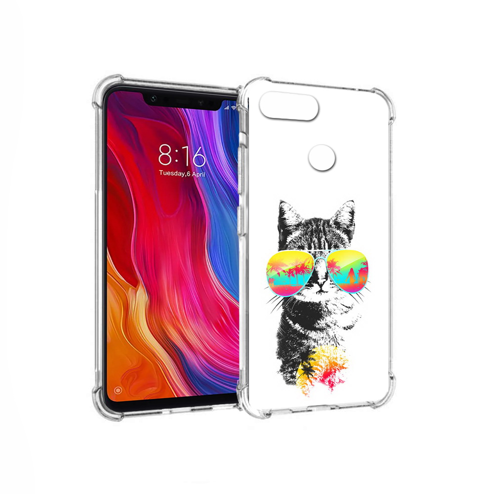 

Чехол MyPads Tocco для Xiaomi Mi 8 Lite крутой кот (PT119514.309.425), Прозрачный, Tocco