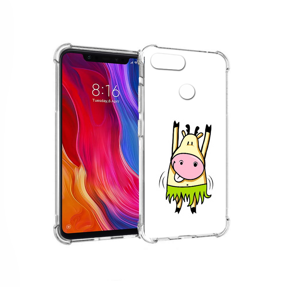 

Чехол MyPads Tocco для Xiaomi Mi 8 Lite Веселая корова (PT119514.309.42), Прозрачный, Tocco